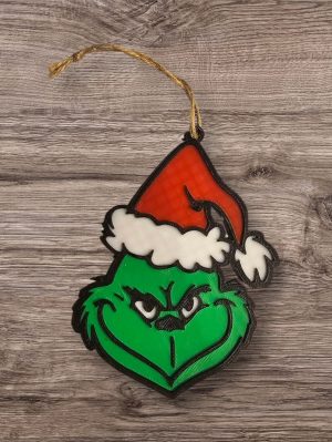 grinch face bauble