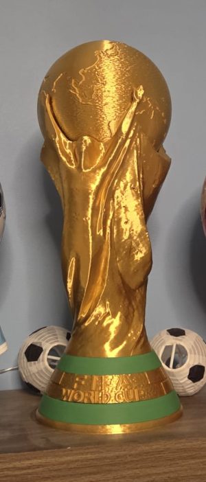 Gold world footbal trophy. Full size Replica